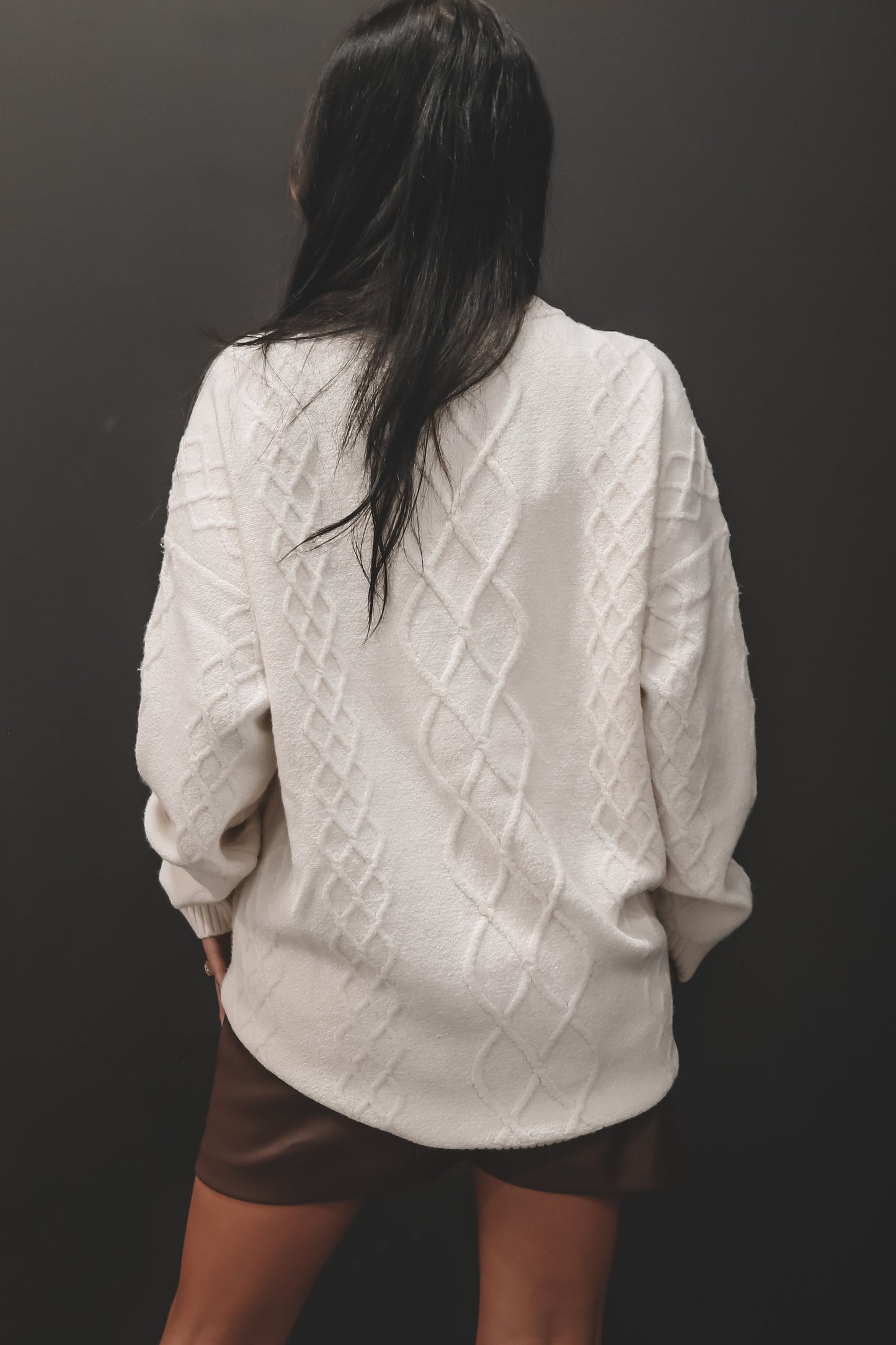 Tunique Oversize Tricot Douillet – Crème