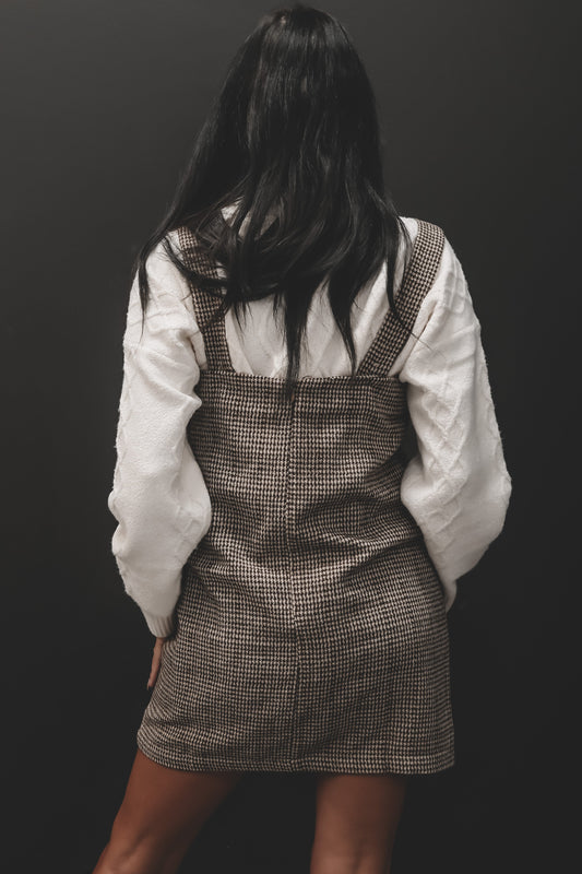 Robe Courte Motif Automnal à Bretelles Fines