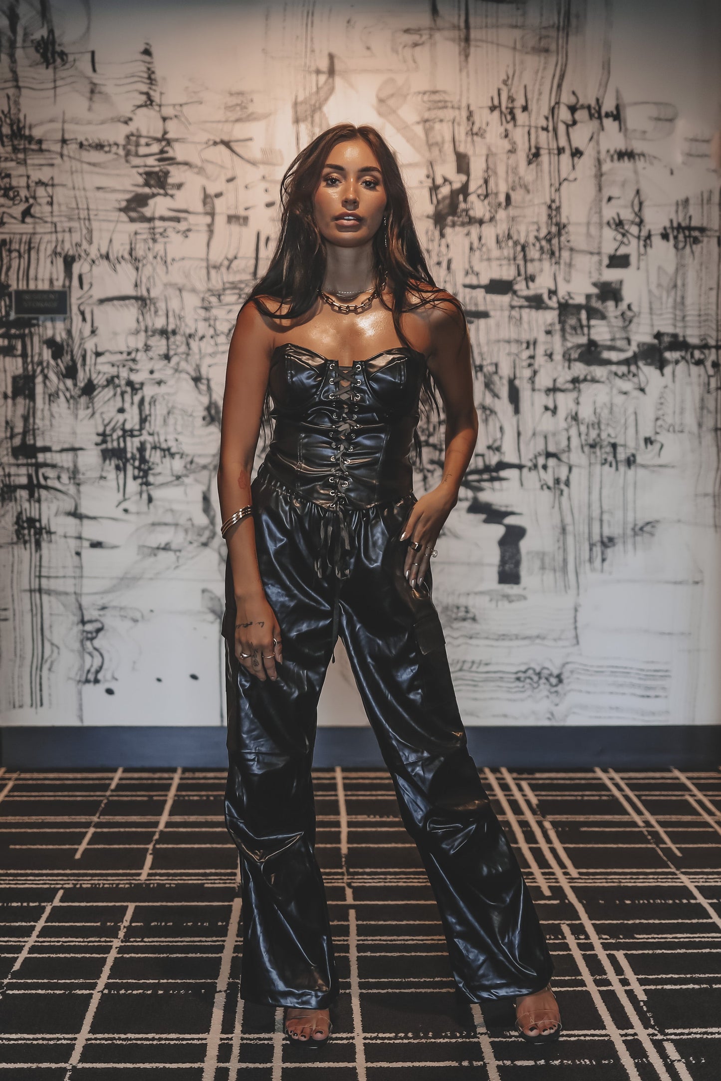 Corset Noir Similicuir à Lacets – My Fit Bad
