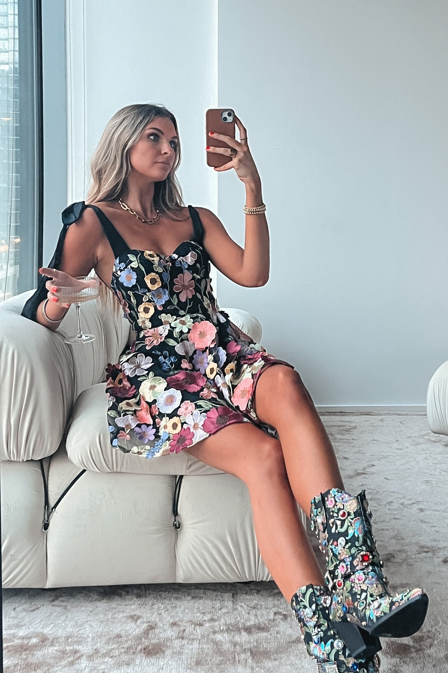 Robe Mini Bustier à Fleurs – Carter