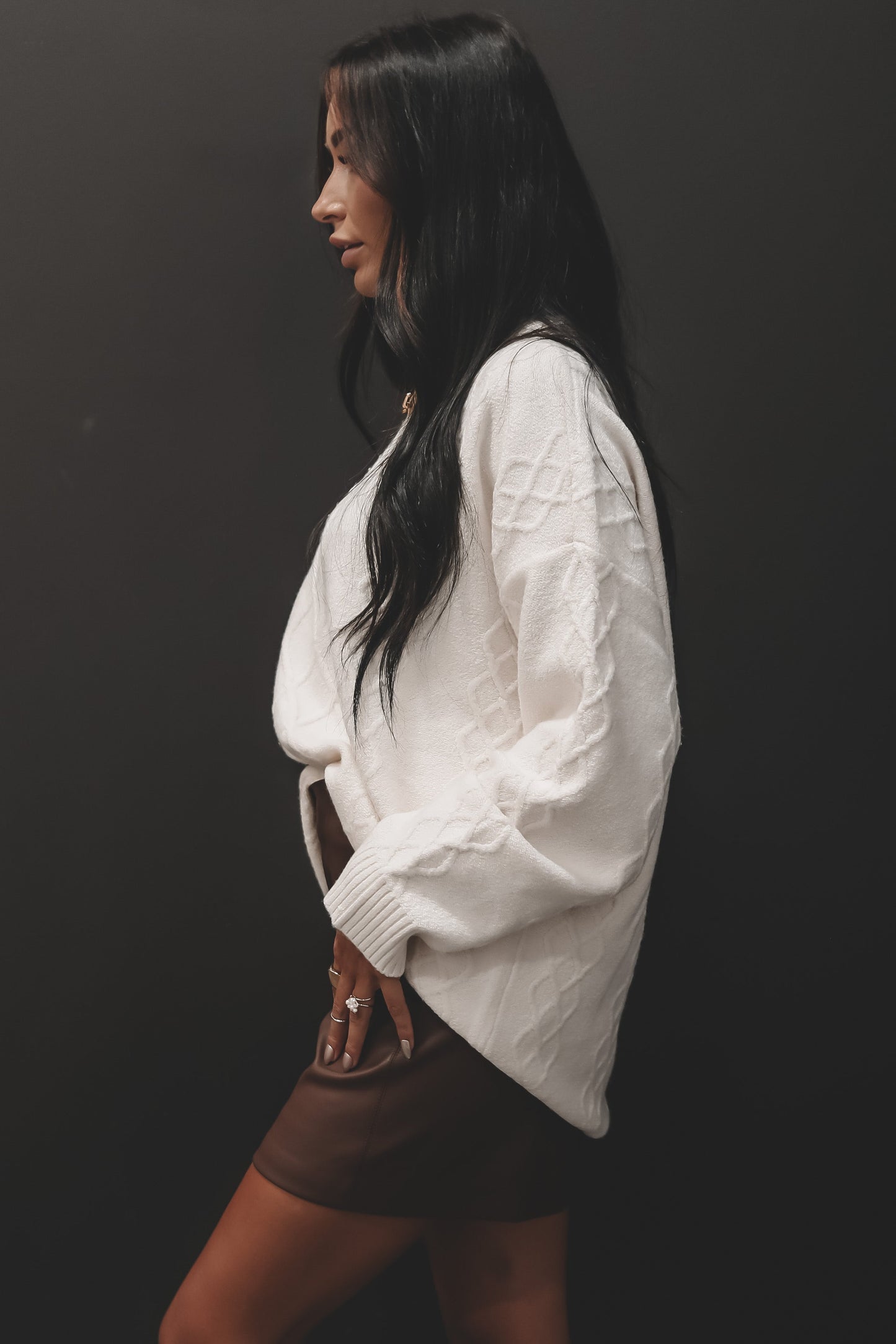 Tunique Oversize Tricot Douillet – Crème